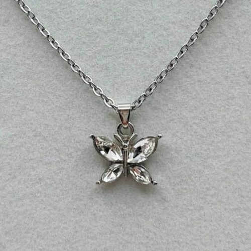 Rhinestone Butterfly Necklace