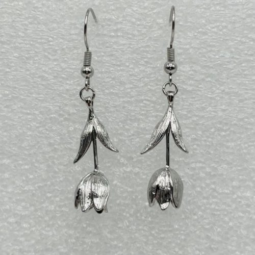 Antique Silver Tulip Earrings