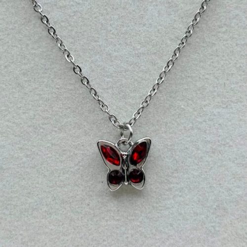 Butterfly Birthstone Necklace January