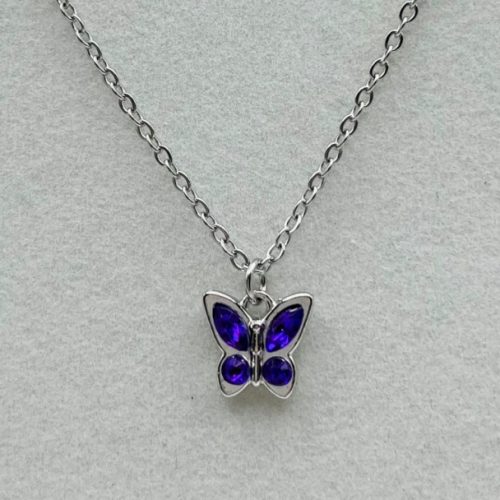 Butterfly Birthstone Necklace February