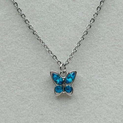 Butterfly Birthstone Necklace March