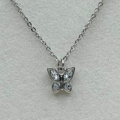 Butterfly Birthstone Necklace April