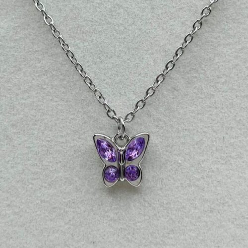 Butterfly Birthstone Necklace June
