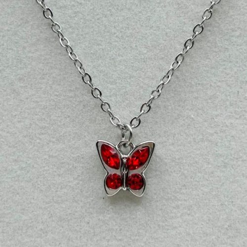 Butterfly Birthstone Necklace July