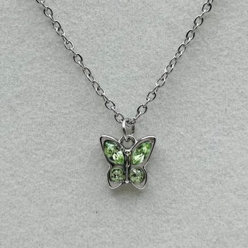 Butterfly Birthstone Necklace August
