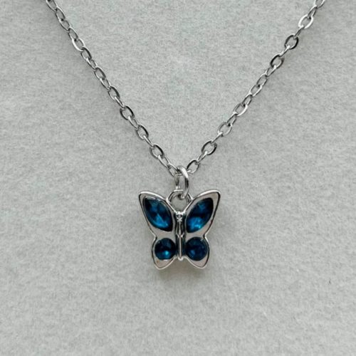 Butterfly Birthstone Necklace December
