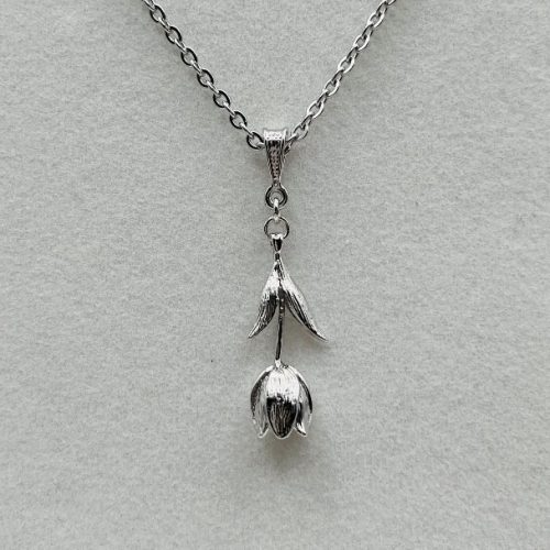Antique Silver Tulip Necklace