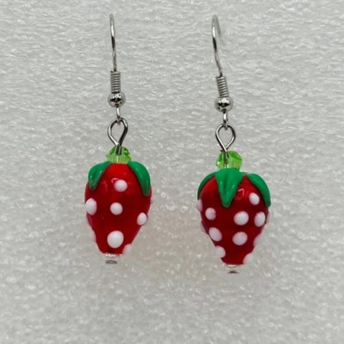 Glass Strawberry Earrings