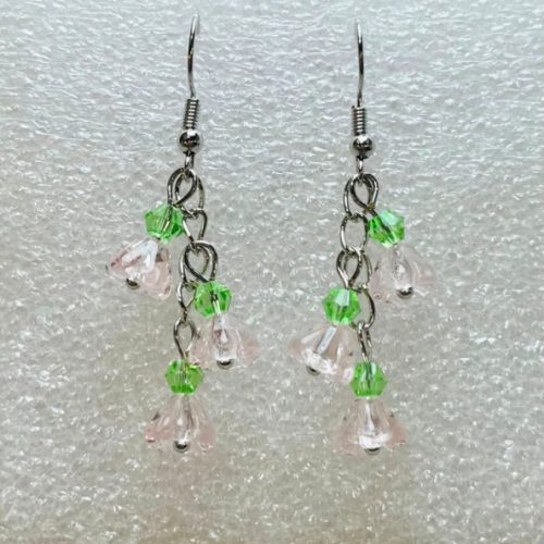 Pink Flower Cascade Earrings